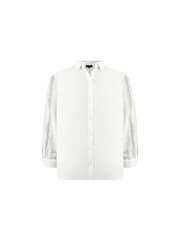 Live Unlimited White Curve Crochet Trim Longline 100% Cotton Shirt - Image 5 of 5