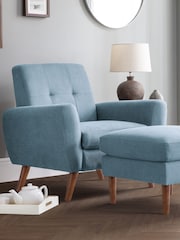 Julian Bowen Blue Monza Compact Retro Chair - Image 1 of 3