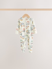 Navy Transport Two Way Zip Sleepsuits 4 Pack - Image 2 of 11