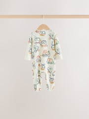 Navy Transport Two Way Zip Sleepsuits 4 Pack - Image 7 of 11