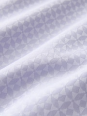 Lilac Purple Geometric Floral Regular Fit Trimmed Formal Short Sleeve Shirt - Image 8 of 8