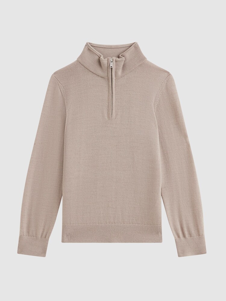 Reiss Blackhall schmale Passform Pullover aus Merino wolle mit RV-Kragen - Bild 2 von 6