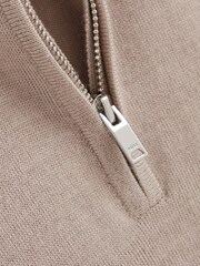 Reiss Blackhall schmale Passform Pullover aus Merino wolle mit RV-Kragen - Bild 6 von 6