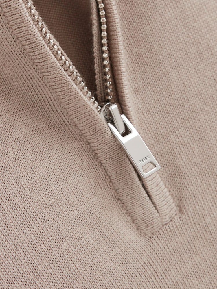 Reiss Blackhall schmale Passform Pullover aus Merino wolle mit RV-Kragen - Bild 6 von 6