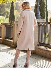 Sosandar Natural Premium Longline Wool Mix Coat - Image 2 of 5
