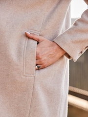 Sosandar Natural Premium Longline Wool Mix Coat - Image 4 of 5