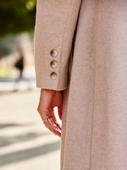 Sosandar Natural Premium Longline Wool Mix Coat - Image 5 of 5