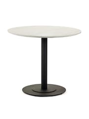 Julian Bowen White Marble and Black Luca Round Table - Image 4 of 4