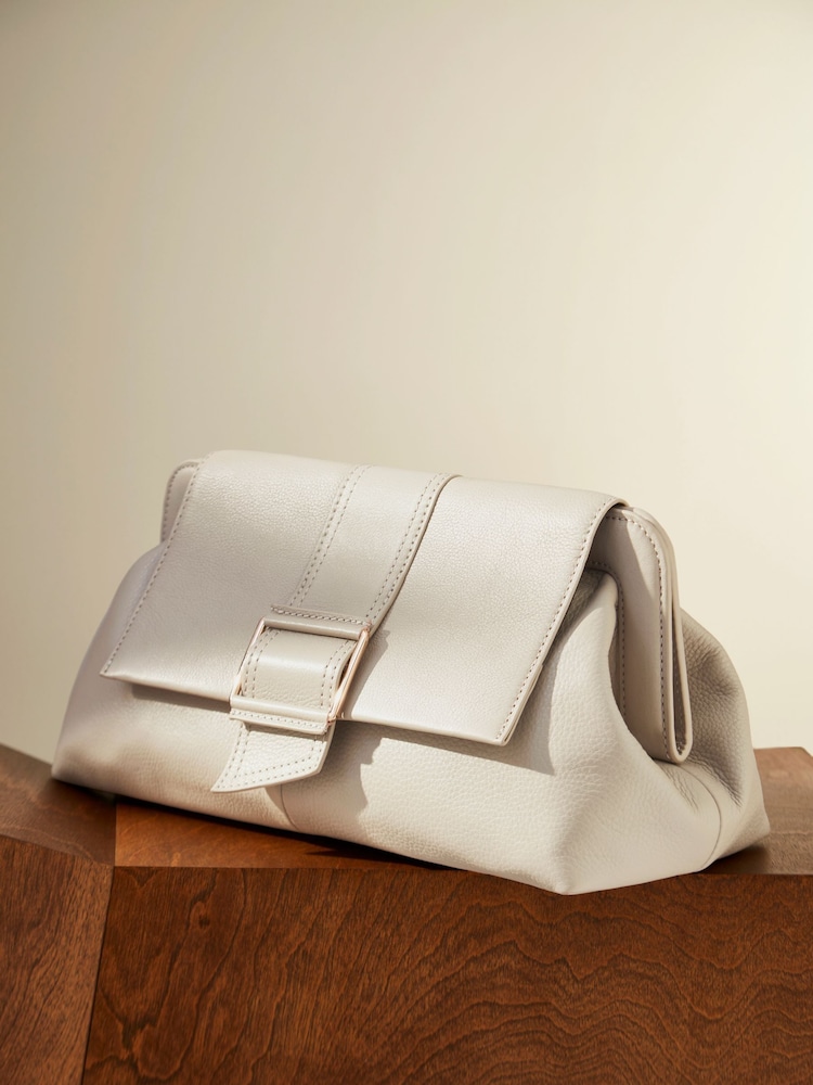 Blanc écru - Pochette en cuir haut de gamme - Image 1 of 7