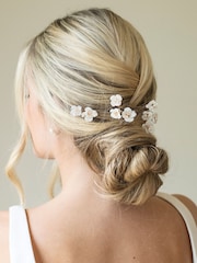 Комплект из керамической заколки для волос с цветочным принтом Ivory & Co Fleur - Image 2 of 5