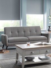 Julian Bowen Grey Monza Compact Retro 3 Seater Sofa - Image 1 of 4