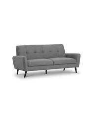 Julian Bowen Grey Monza Compact Retro 3 Seater Sofa - Image 4 of 4