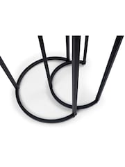 Julian Bowen Black Smoked Glass Chicago Round Nest of 2 Side Tables - Image 6 of 6