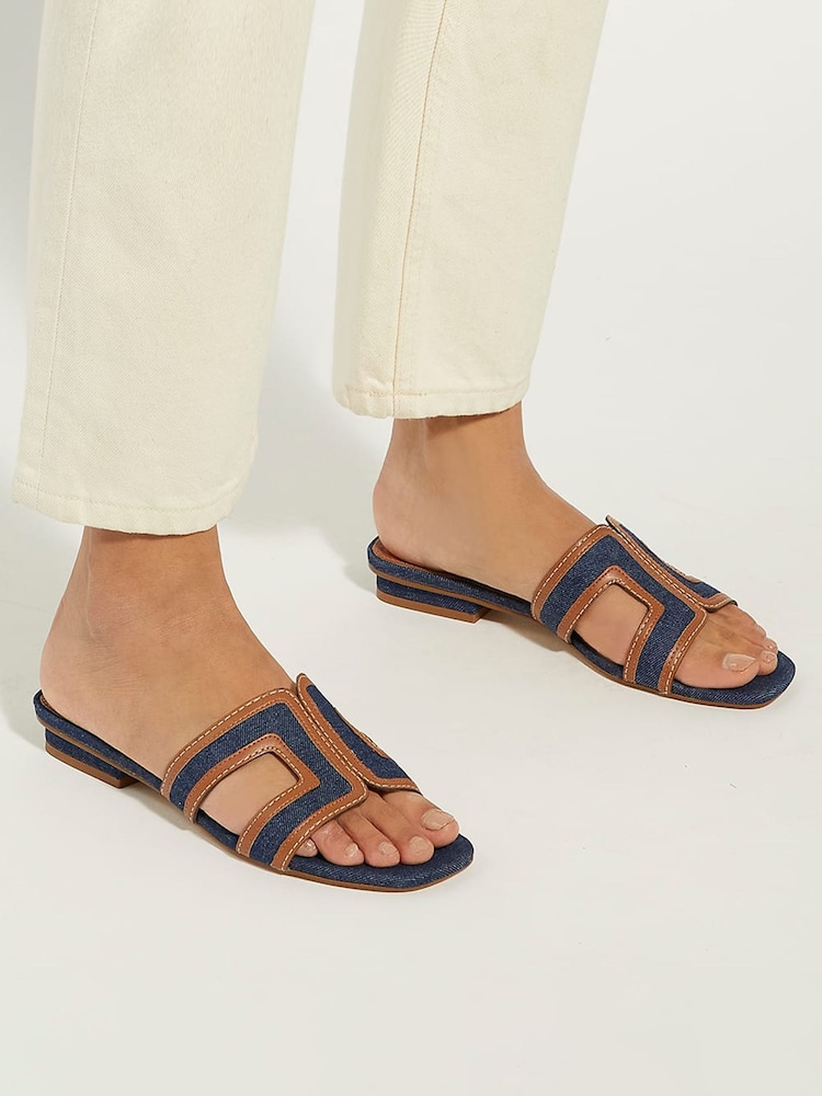 Azul - Dune London inteligentes Loupe Slider Sandals - Imagem 1 de 8