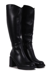 Linzi Black Chicago Black PU High Leg Heeled Boots - Image 3 of 4