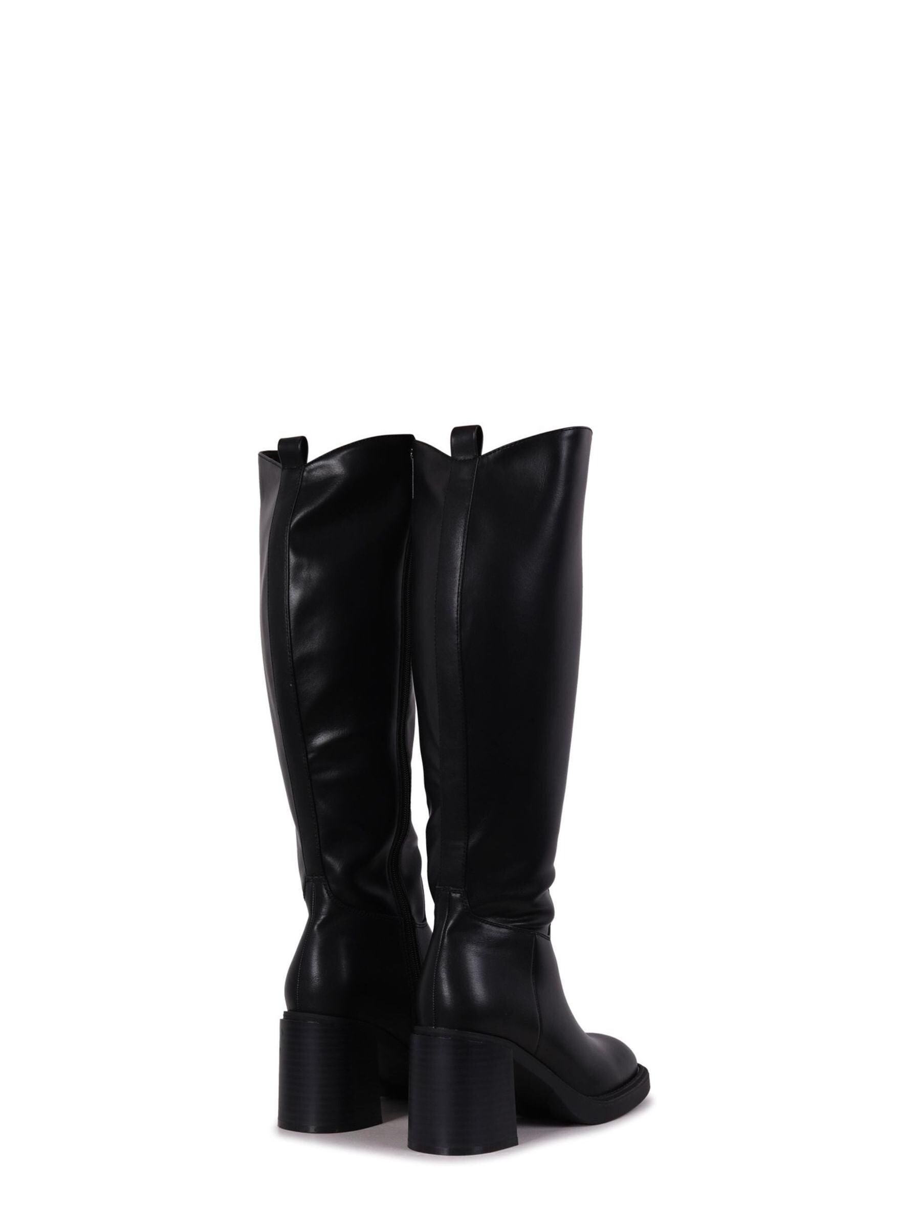 Buy Linzi Black Chicago Black PU High Leg Heeled Boots from Next Luxembourg