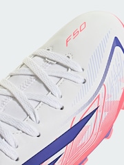 adidas White F50 Hyperfast Club Mid Firm Ground / Multi Ground Football Boots - Image 3 of 4