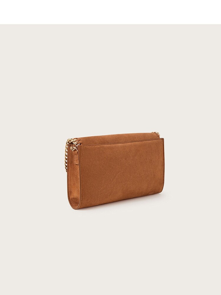 Monsoon Brown Suede Chain Cross-Body Bag - Image 2 of 3