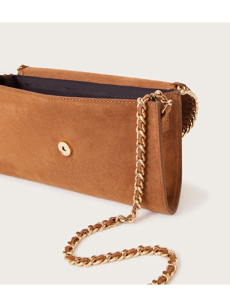 Monsoon Brown Suede Chain Cross-Body Bag - Image 3 of 3