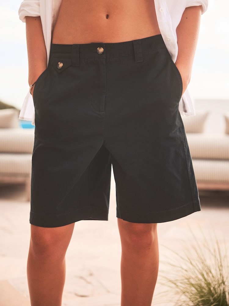 Black Chino Knee Length Shorts - Image 2 of 9