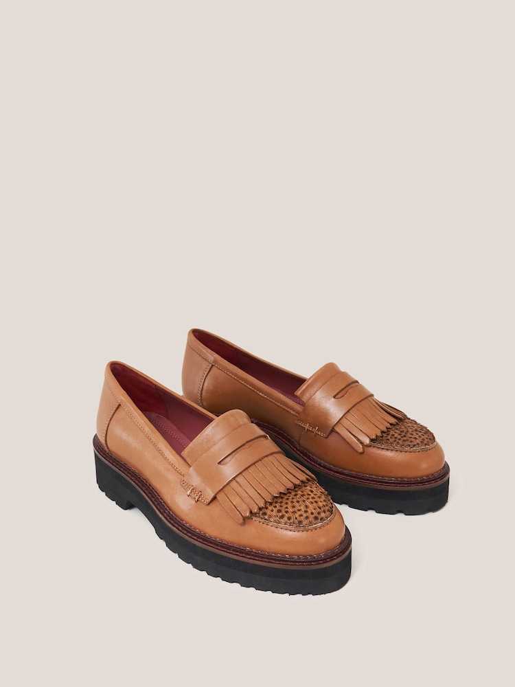 White Stuff Natural Elva Chunky Leather Loafers - Image 2 of 4 White Stuff Natural Elva Chunky Leather Loafers - Image 2 of 4