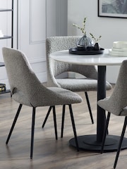 Julian Bowen Set of 2 Grey Iris Bouclé Dining Chairs - Image 1 of 6