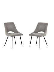 Julian Bowen Set of 2 Grey Iris Bouclé Dining Chairs - Image 3 of 6