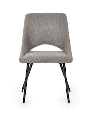 Julian Bowen Set of 2 Grey Iris Bouclé Dining Chairs - Image 4 of 6