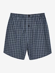 NavyBlue 4 pack Woven Pure 100% Cotton Boxers - Image 8 of 9