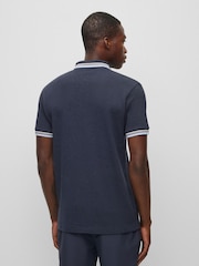 BOSS Dark Blue/Light Blue Tipping Paddy Polo Shirt - Image 2 of 5