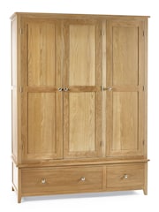 Julian Bowen Oak Mallory Triple, 2 Drawers Wardrobe - Image 2 of 3
