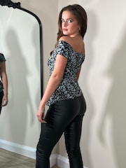 Girl In Mind Black Floral Monica Off The Shoulder Top - Image 2 of 4