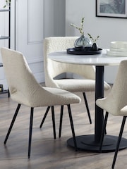 Julian Bowen Set of 2 Ivory Iris Bouclé Dining Chairs - Image 1 of 6
