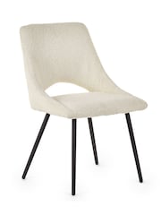 Julian Bowen Set of 2 Ivory Iris Bouclé Dining Chairs - Image 4 of 6