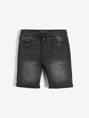 Black Jersey Denim Shorts (3-16yrs) - Image 1 of 1
