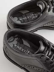 Black Standard Fit (F) Smart Leather Brogues Shoes - Image 4 of 5