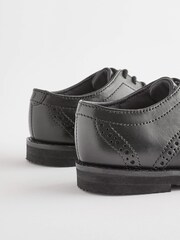Black Standard Fit (F) Smart Leather Brogues Shoes - Image 5 of 5