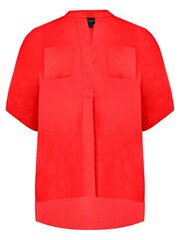Live Unlimited Curve - Red Highlow Blouse - Image 4 of 4