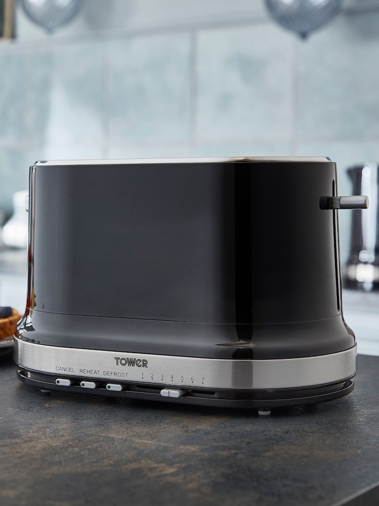 Tower Black Belle 2 Slice Toaster 800W - Image 1 of 8