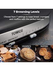 Tower Black Belle 2 Slice Toaster 800W - Image 3 of 8