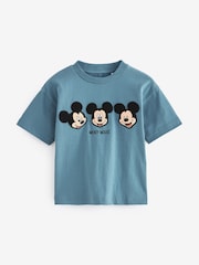 Blue 100% Cotton Padded Mickey Short Sleeve T-Shirt (3mths-7yrs) - Image 1 of 3