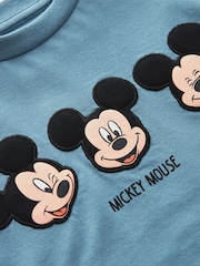 Blue 100% Cotton Padded Mickey Short Sleeve T-Shirt (3mths-7yrs) - Image 3 of 3