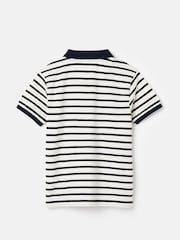 Joules Boys' Filbert Navy Blue Striped Pique Cotton Polo Shirt - Image 2 of 5