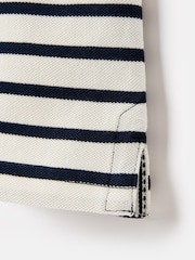 Joules Boys' Filbert Navy Blue Striped Pique Cotton Polo Shirt - Image 4 of 5
