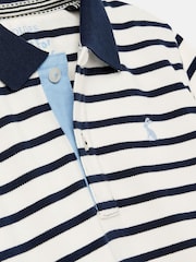 Joules Boys' Filbert Navy Blue Striped Pique Cotton Polo Shirt - Image 5 of 5