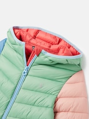 Joules Girls' Kinnaird Pink Showerproof Padded Coat - Image 3 of 5
