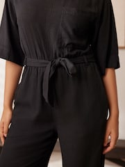 Black Jumpsuit With Linen - Image 5 of 9
