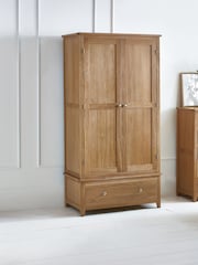Julian Bowen Oak Mallory Double, 1 Drawer Wardrobe - Image 1 of 3