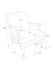 Laura Ashley Henley Stripe Duck Egg Blue Navenby Accent Chair - Image 11 of 11