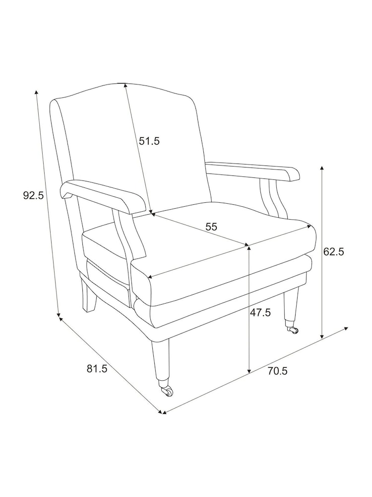 Laura Ashley Henley Stripe Duck Egg Blue Navenby Accent Chair - Image 11 of 11